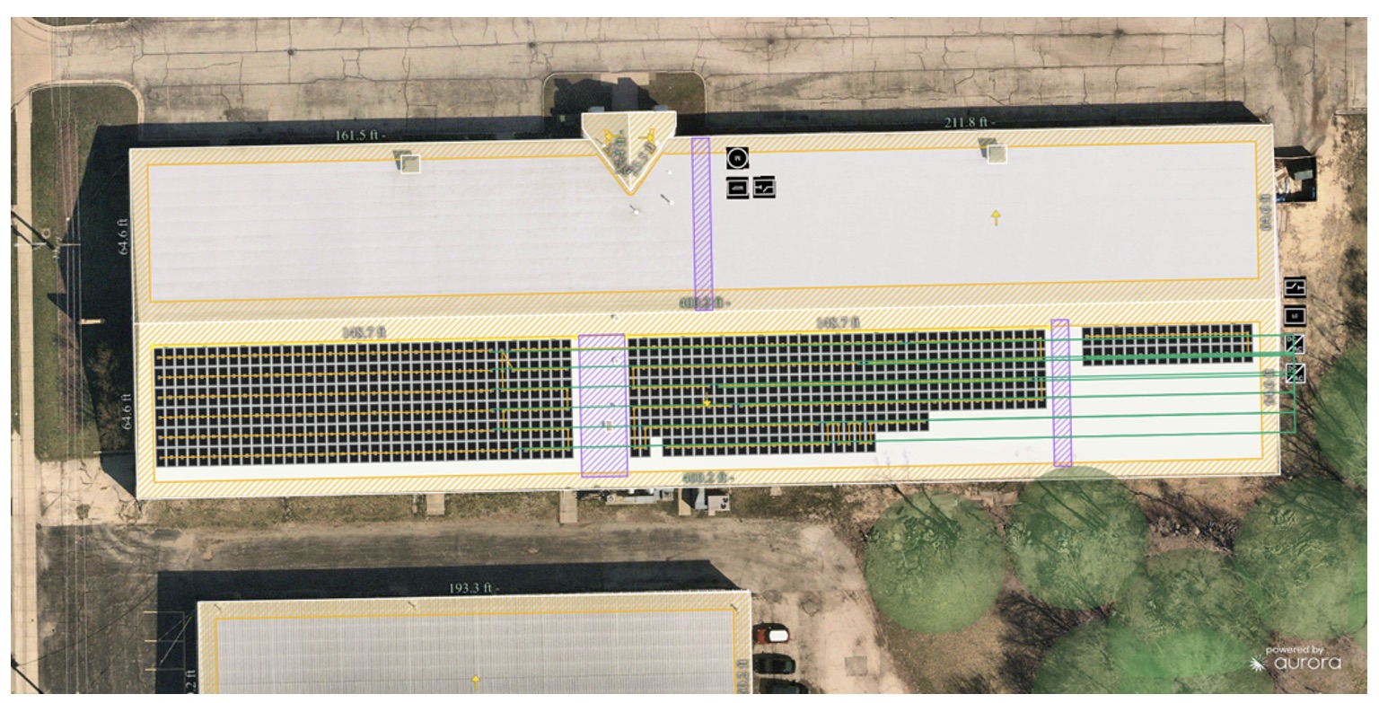 wide solar flat rooftop