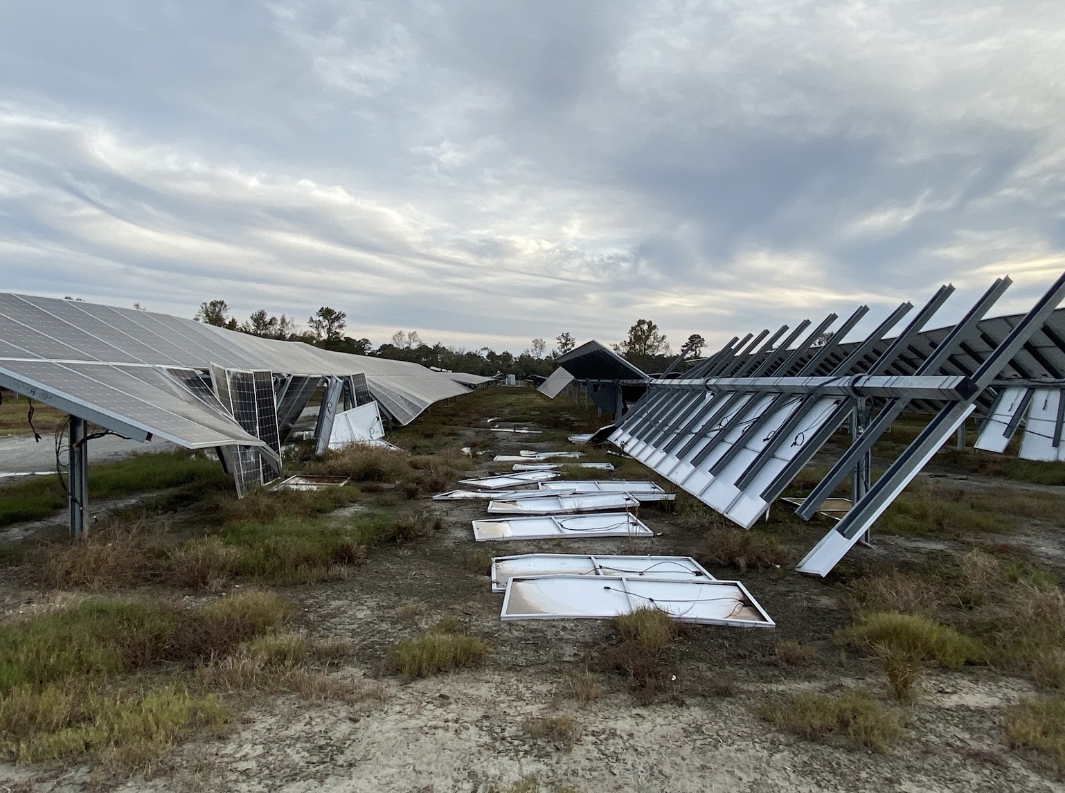 wrecked solar array