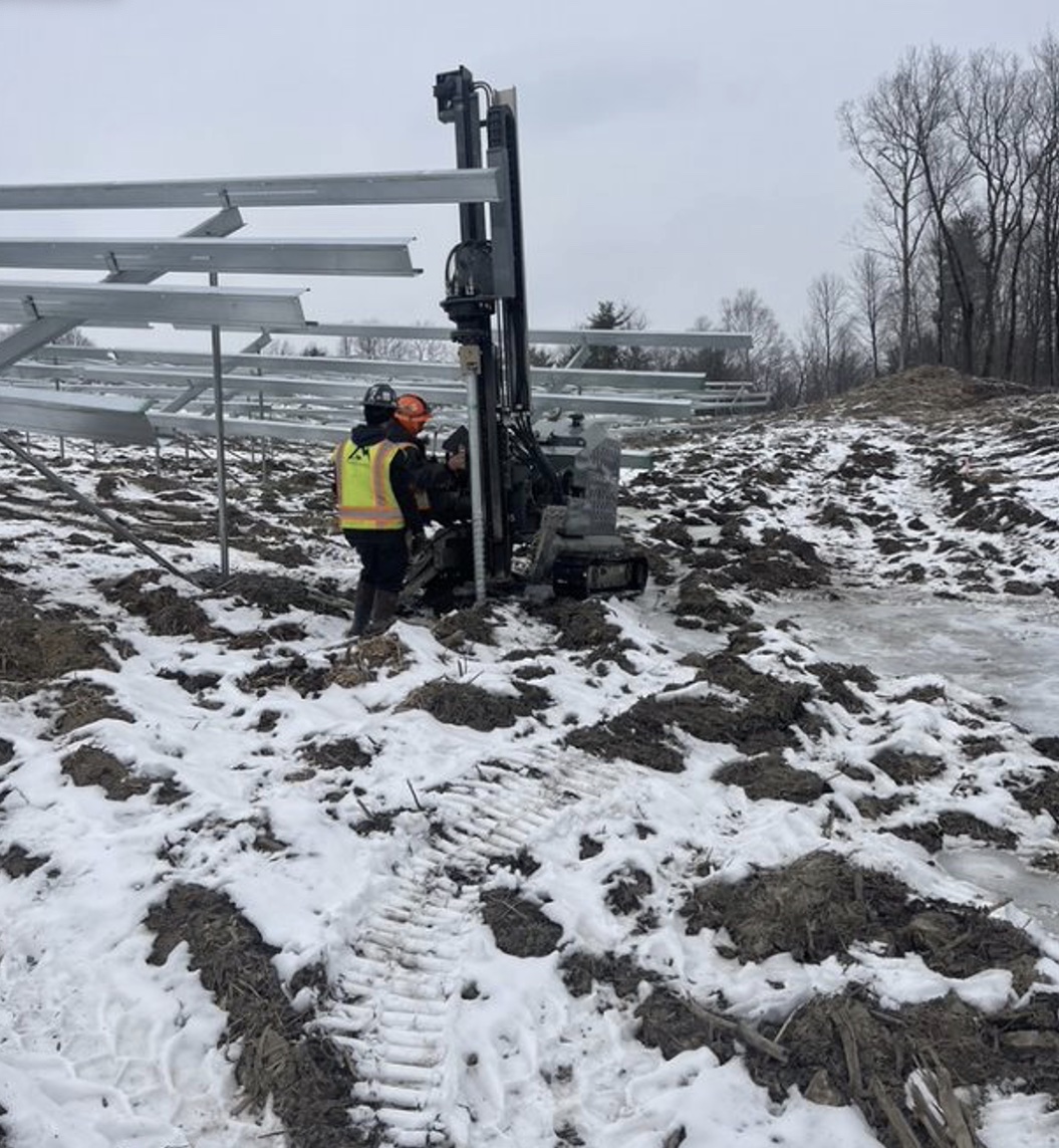 snow solar field