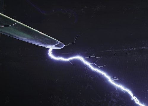 blade touching lightning