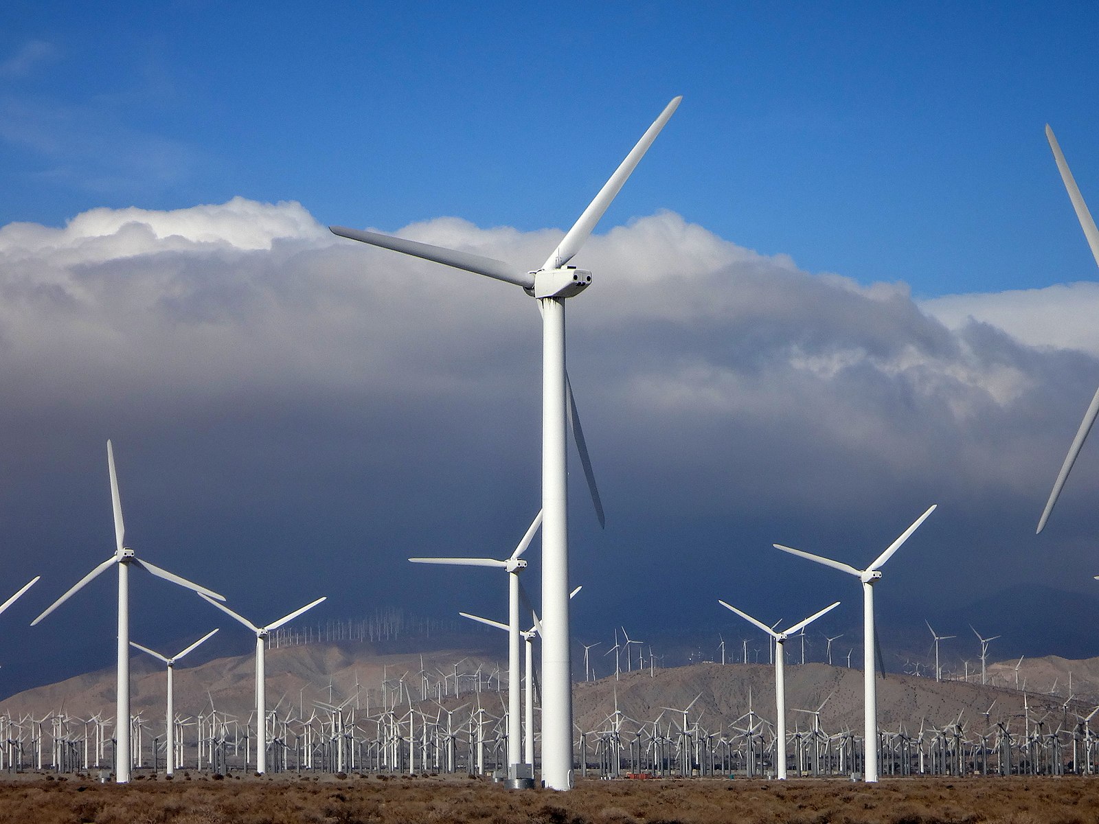 wind farm blue sky