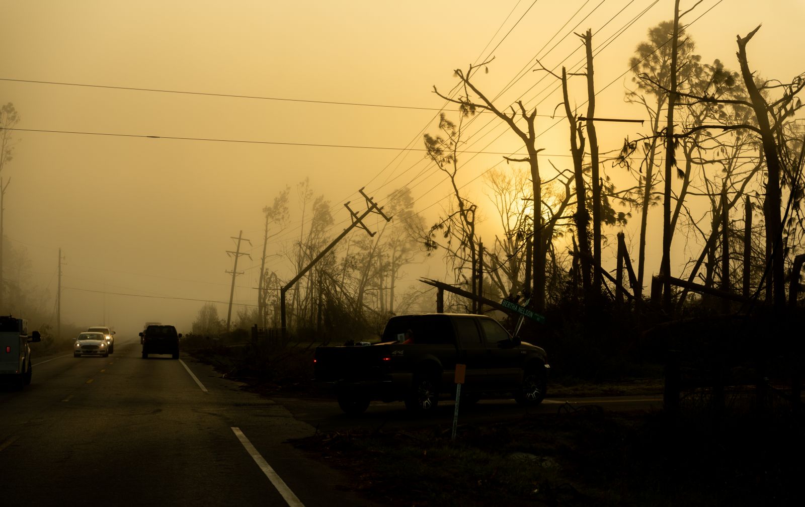 downed power lines smoke