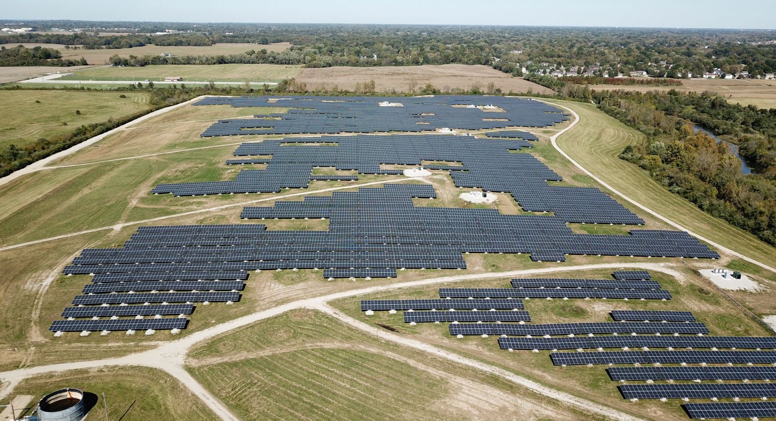 wide shot solar farm 