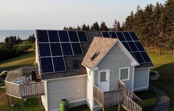 aerial house solar panels