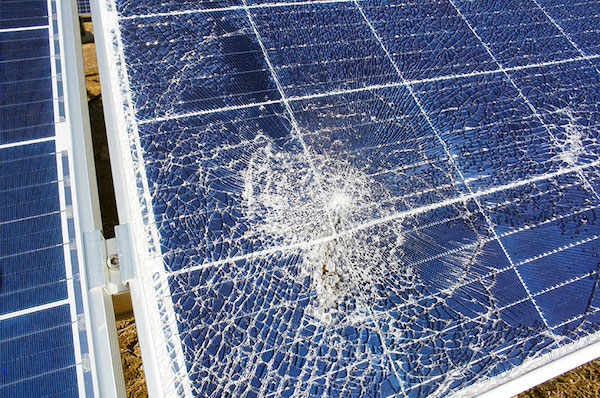 broken solar panel