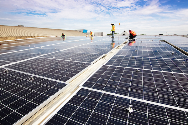 rooftop solar with people