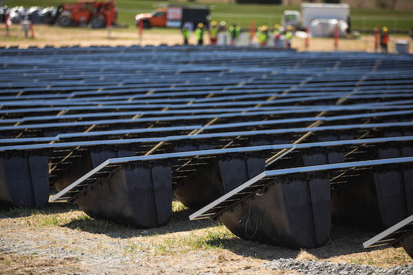 close up solar panels