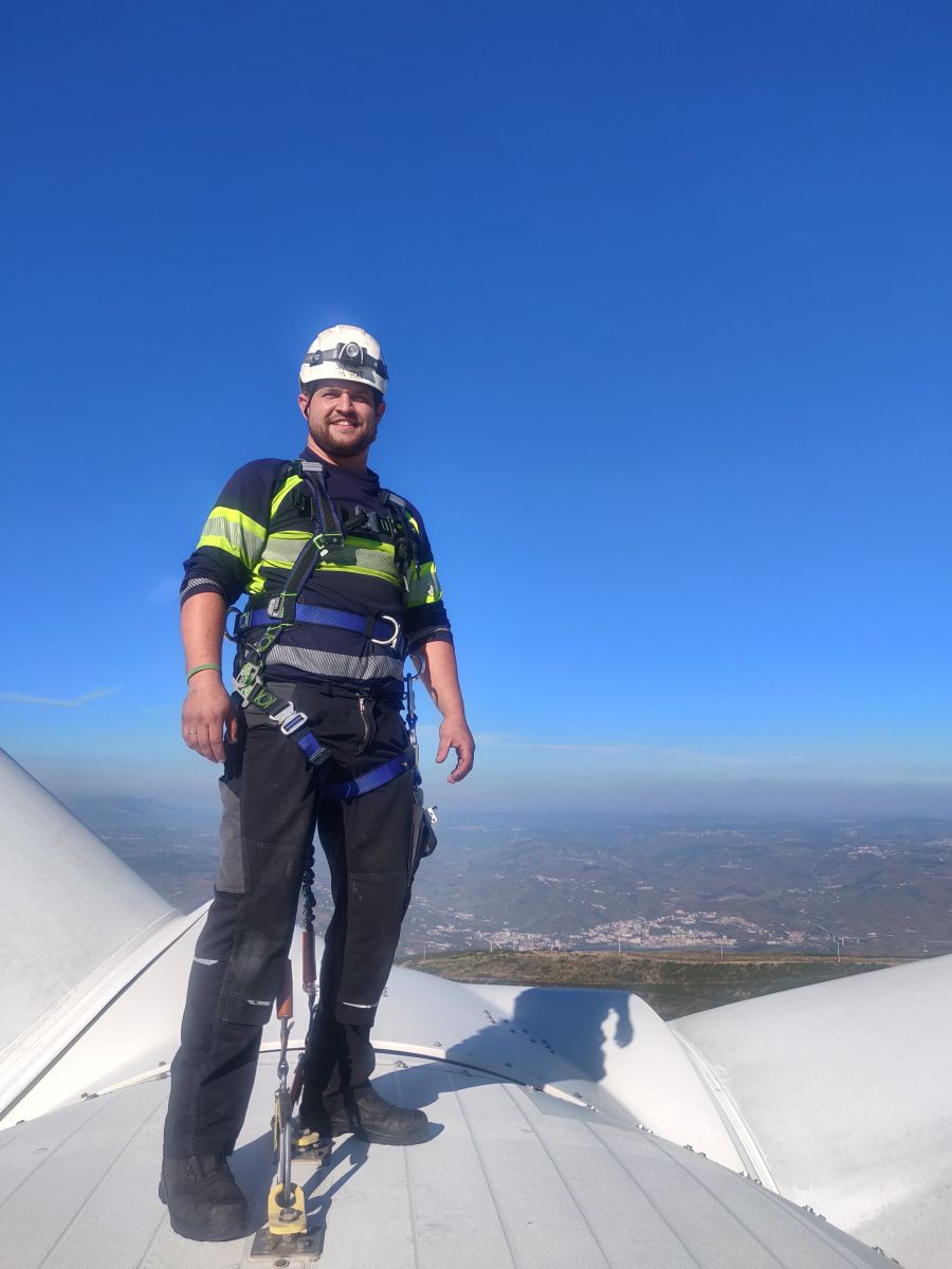 vertical guy on turbine