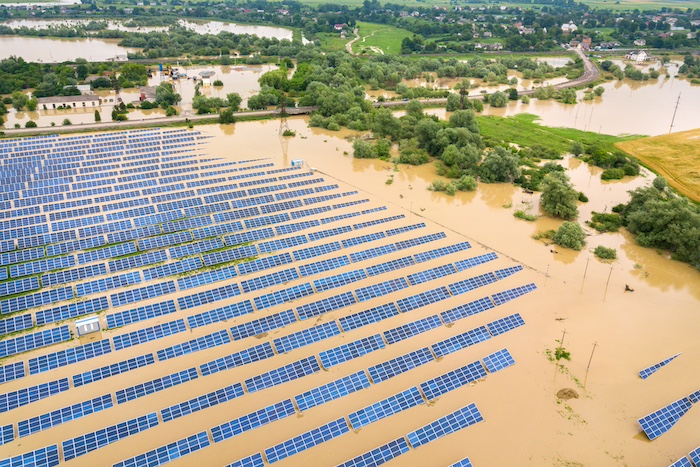 flooded solar farm