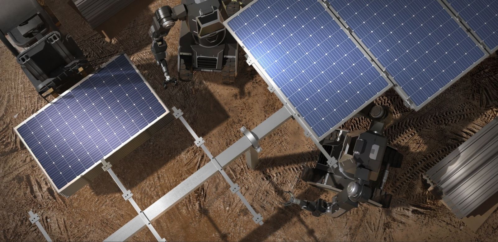 overhead solar robots