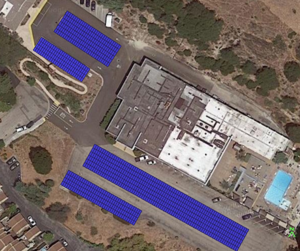 bright blue solar sections