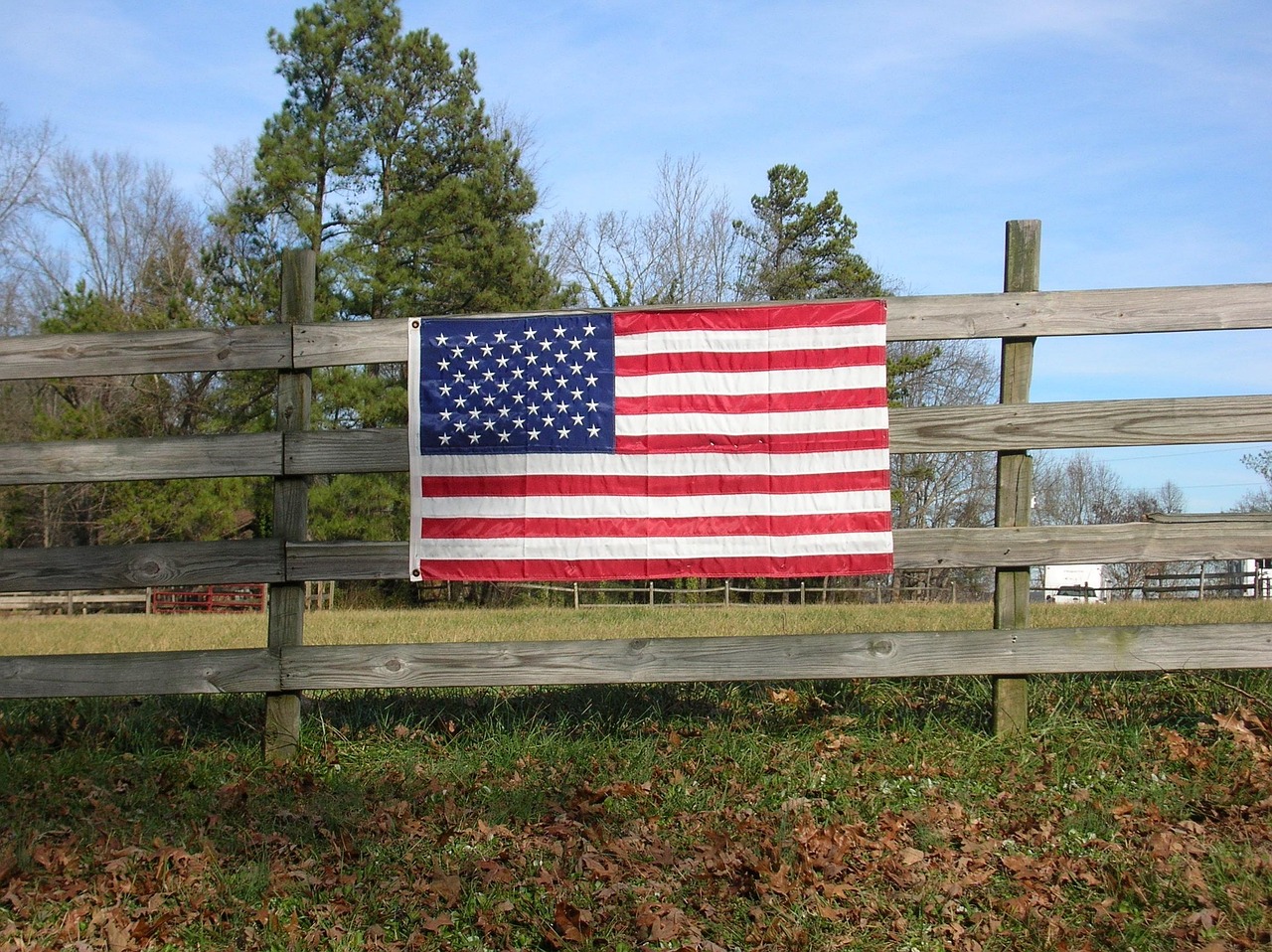 flag on fence