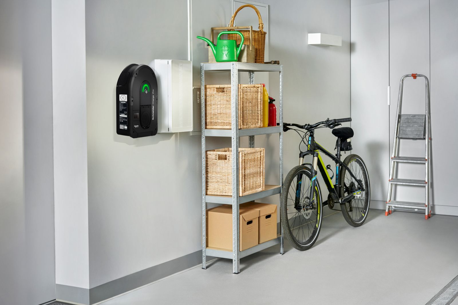 bike in white garage