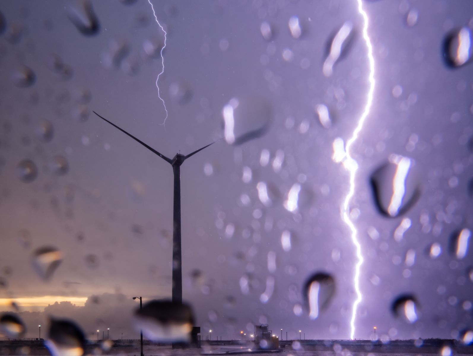 lightning strike purple sky