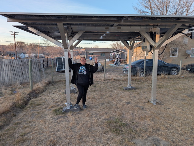under solar canopy