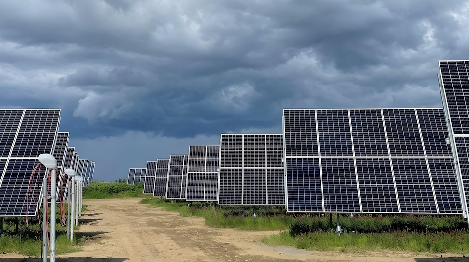 cloudy skies over solar