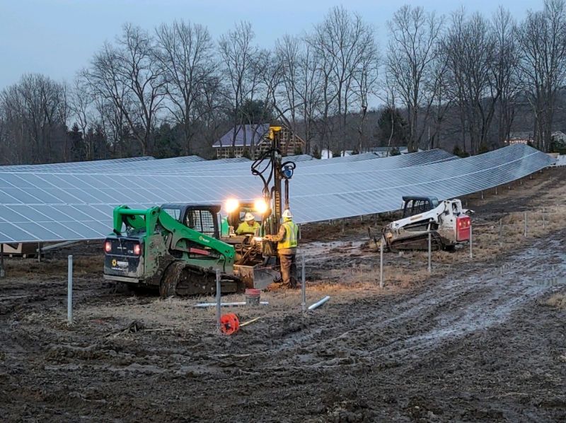 dim shot of solar and drilling