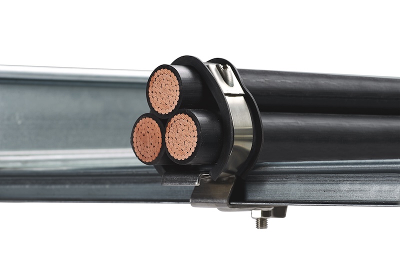 black-coated copper cables