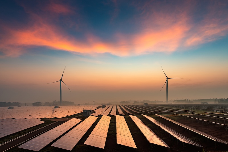 sunset wind and solar