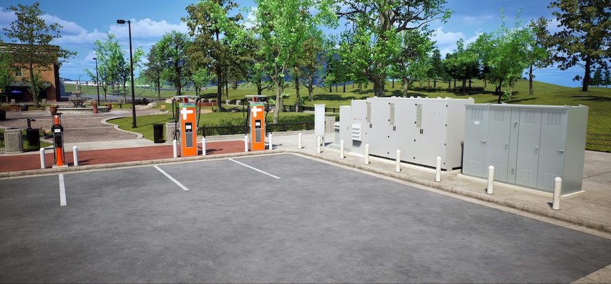 ev chargers in parking lot