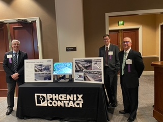 Louis Grice, vice president of digitalization and government relations; Anthony Kanoff, process excellence manager; and Matthew Gainor, lead environmental health and safety specialist, represent Phoenix Contact at the Pennsylvania Environmental Council dinner honoring the recipients of the Governor’s Awards for Environmental Excellence.