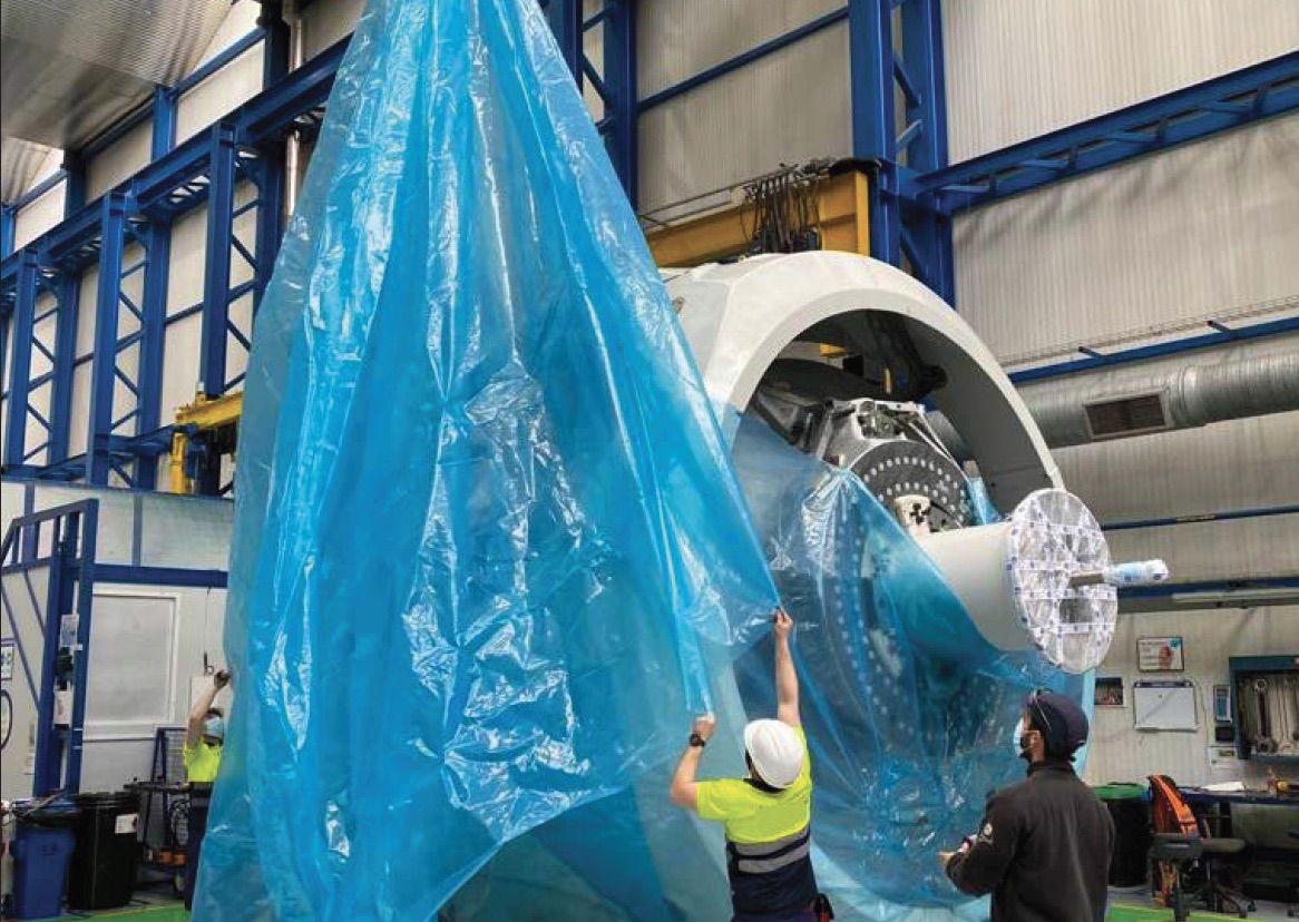 blue shrouded nacelle