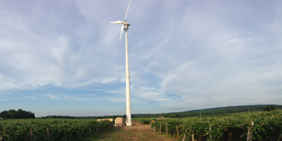 A leased Endurance turbine at Double A Vineyards, in Fredonia, New York