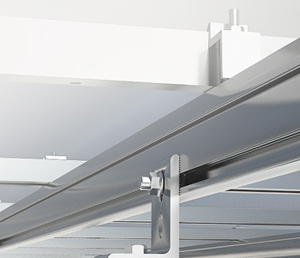 Image 2. A PV rail system with integrated wire clips (source: Unirac)