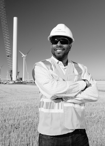 Stephane Desdunes, director of project development with EDF EN Canada, on site at the 300 MW Blackspring Ridge Wind Project-the newly completed wind farm represents an example of renewable energy success in Alberta. It is the largest investment in wind energy in western Canada (learn more at www.edf-en.ca/blackspring-ridge-wind-project)