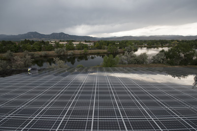 Western Disposal's 30-foot tall, 198 kW solar system provides for 20% of the company's annual operating electricity, while shading trucks that are being refueled