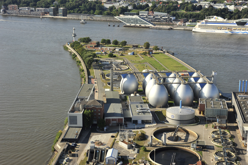 HAMBURG WASSER is the water and wastewater specialist in the Hanseatic city of Hamburg, Germany. The company serves as an impressive example of sustainability through the additional production of biogas at their plant, along with the recent addition of wind power.
