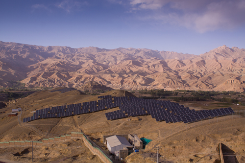 Image 1. The Bamyan Renewable Energy Project (BREP) is a one-megawatt (MW) solar installation in Afghanistan, and currently one of the world's largest off-grid power systems. Most importantly, BREP is providing light and power to many residents for the first time.