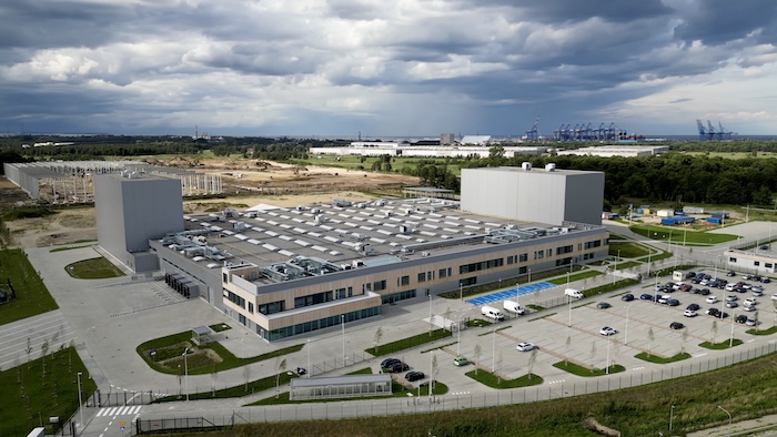 aerial shot of factory