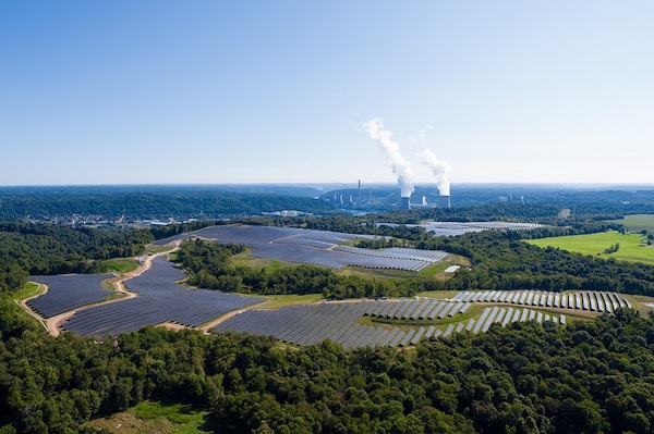 sparkling solar field