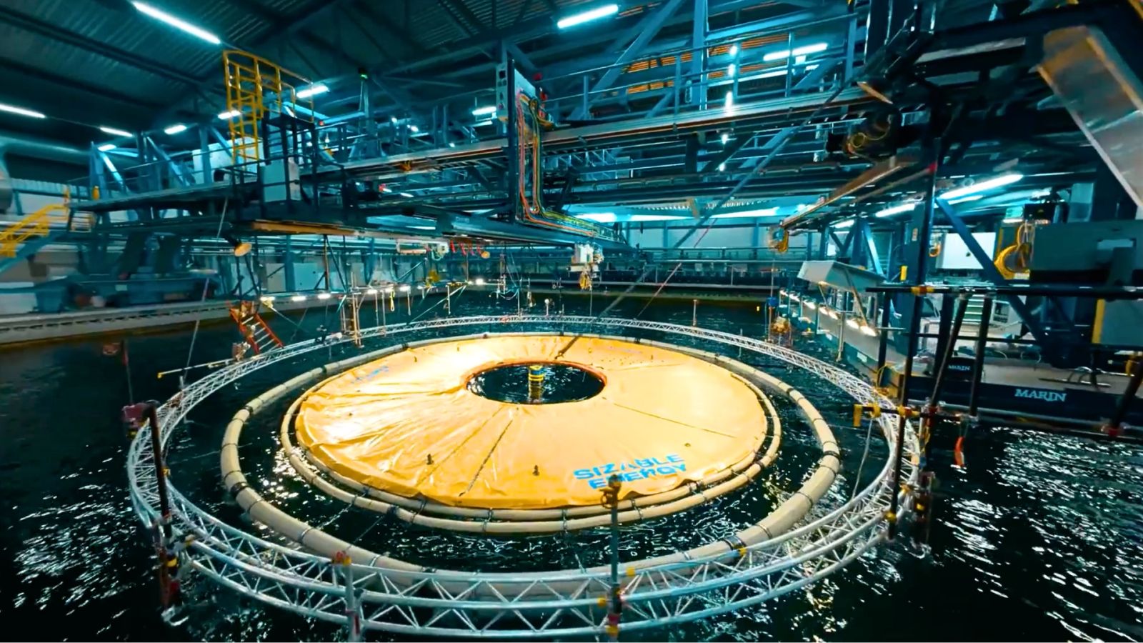 giant yellow floating disc