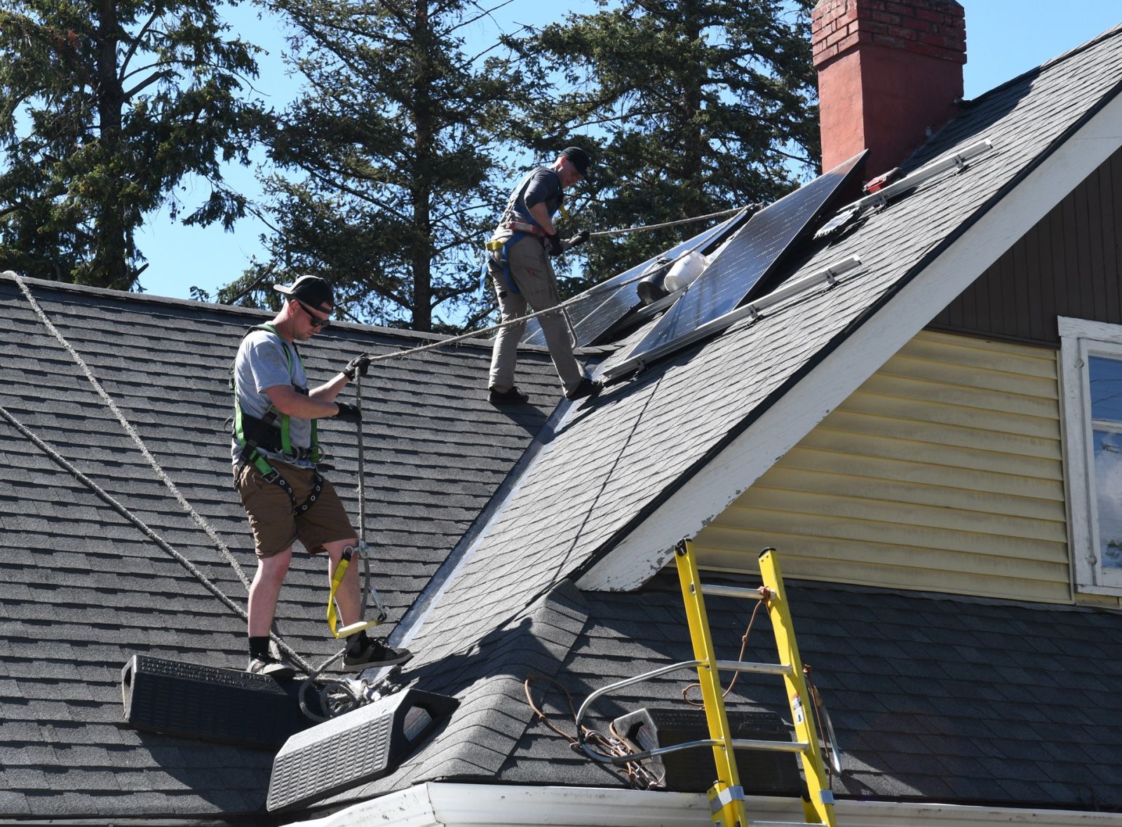 solar panels installing
