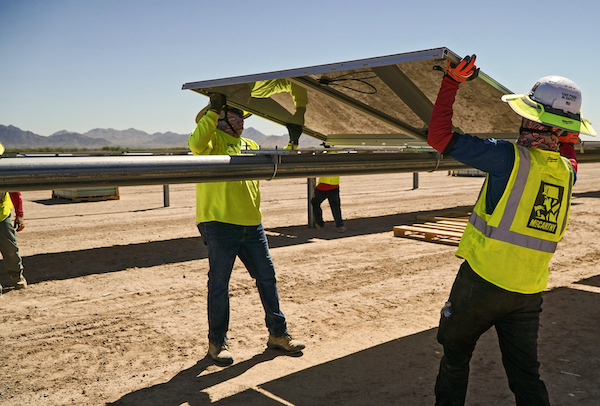 carrying solar panel