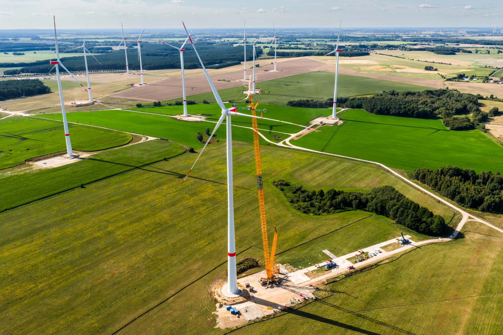 wind farm green fields