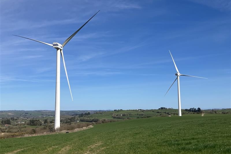 two wind turbines