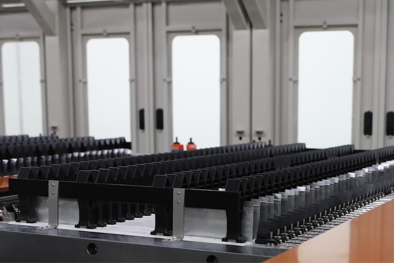 black battery banks in rows