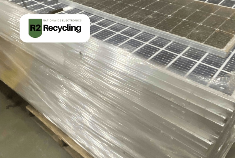 plastic wrapped solar panels