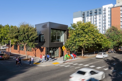 gray block building