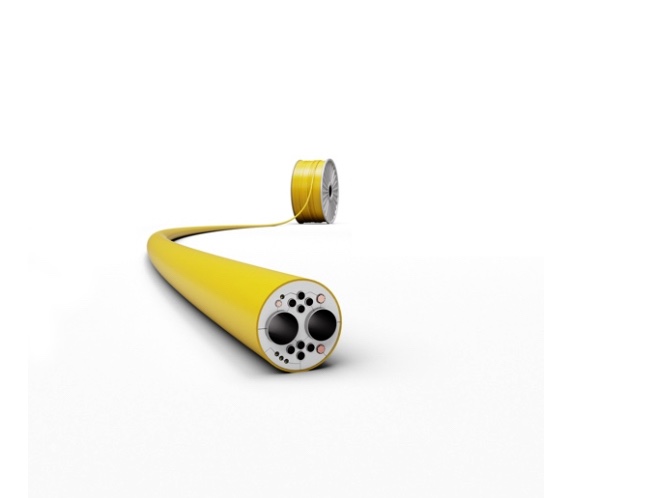 yellow cross section cord