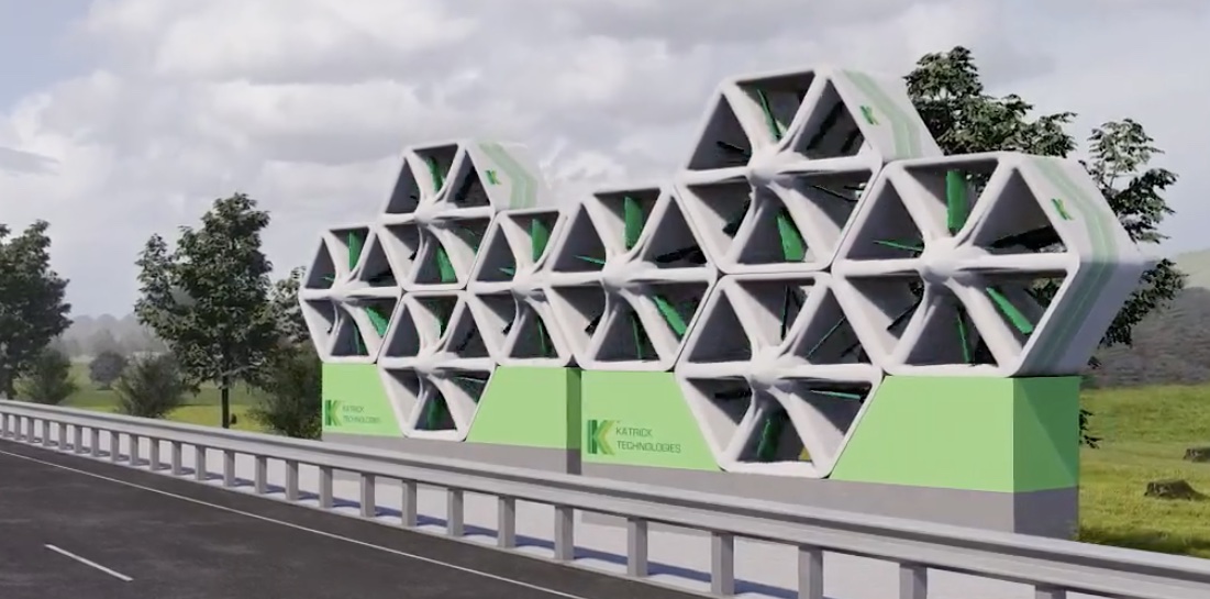 Renewable energy company, Katrick Technologies has designed a unique panel system for harnessing wind power 