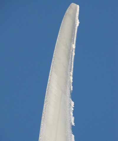 Ice on a blade can affect turbine performance