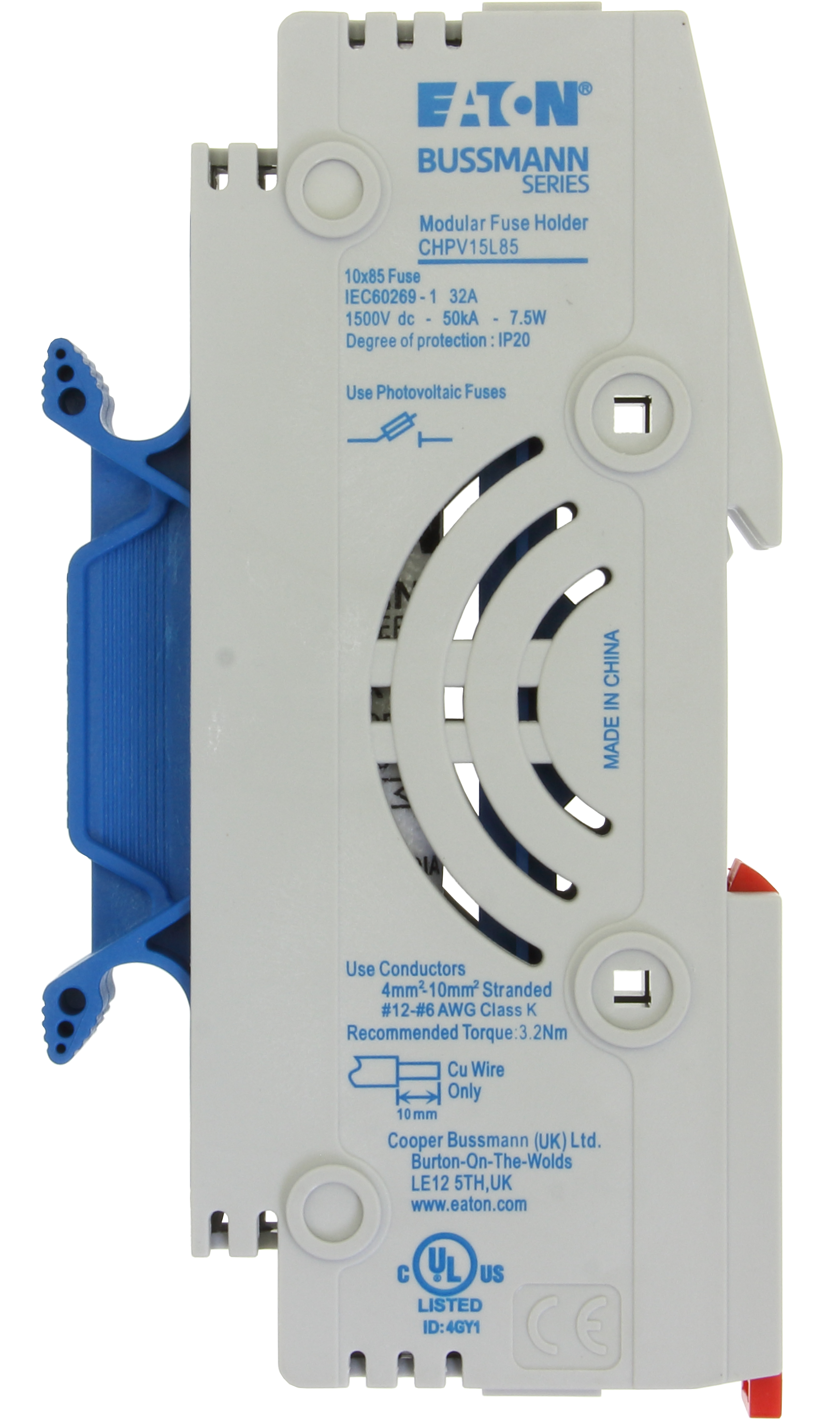 North American Clean Energy DINRail fuse holder for 1500V systems