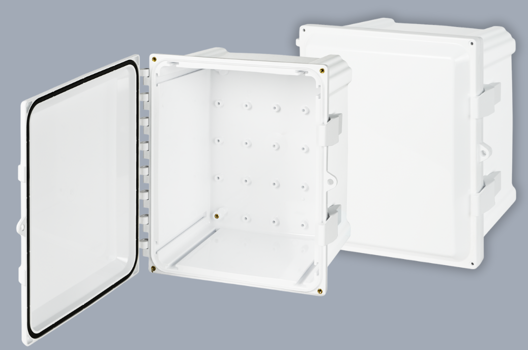 Durable polycarbonate enclosures with clean aesthetics 