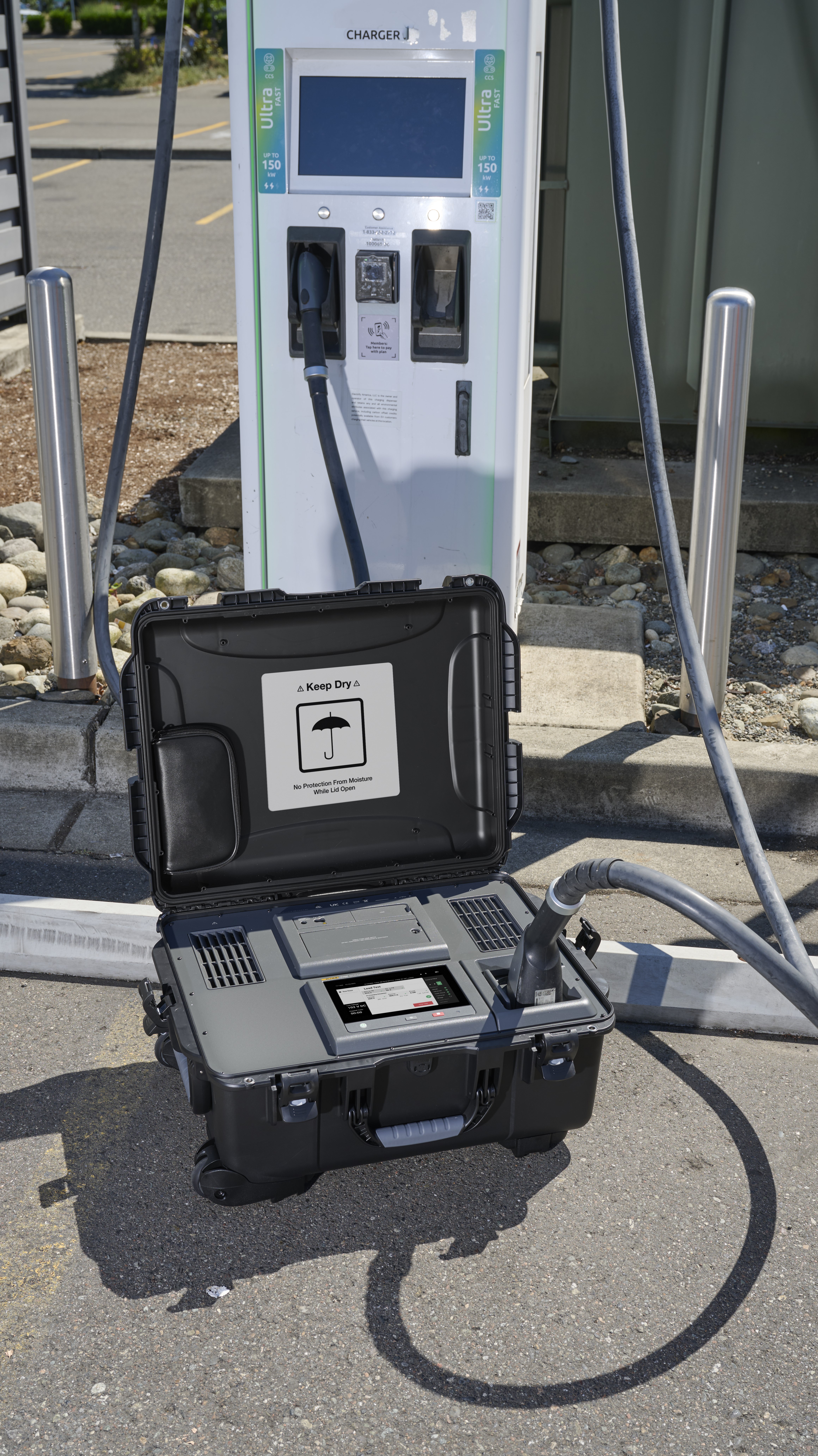 On-site virtual EV charger testing