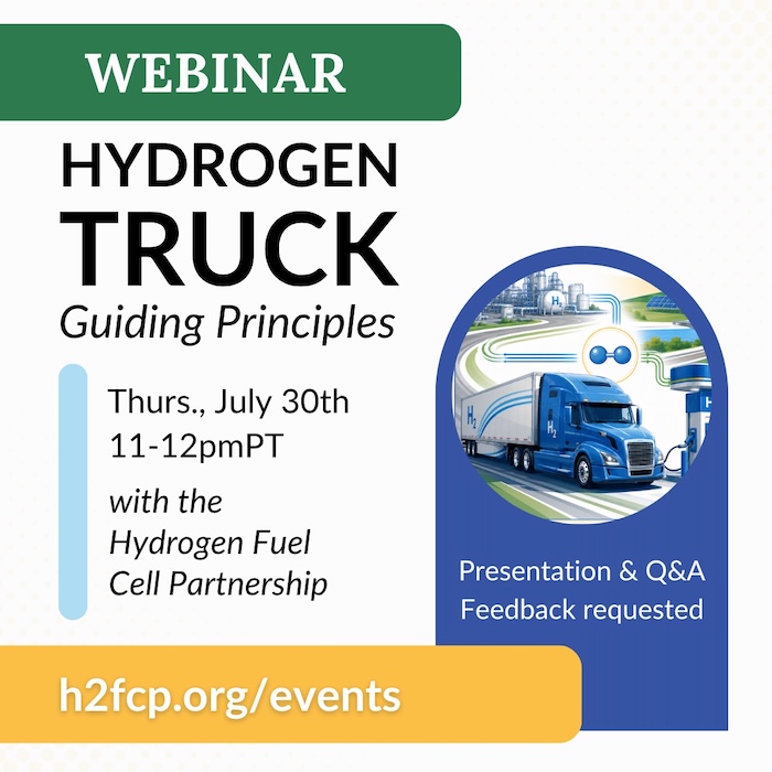 JOIN: July 30th Webinar on Hydrogen Truck Guiding Principles