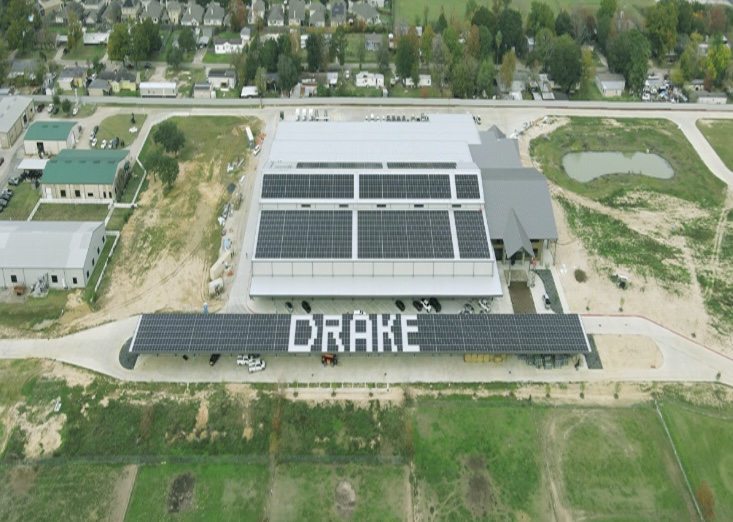 Trinasolar and Spear Commercial Complete Unique 1.3 MW Rooftop and Carport Solar Installation for Drake Plastics